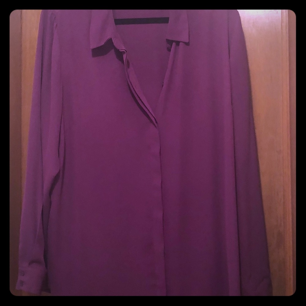 Fuchsia Long Sleeve Blouse Slit Back Detail 22/24
